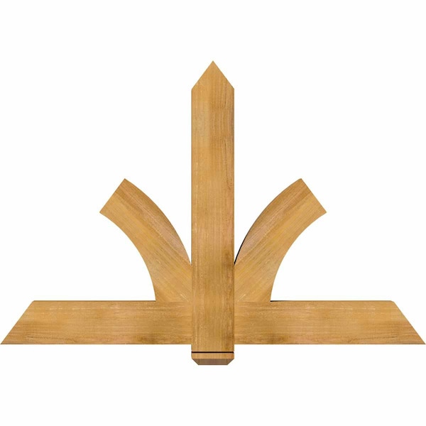 Ekena Millwork Redmond Rough Sawn Timber Gable Bracket, Western Red Cedar, 60"W x 40"H x 4"D x 6"F, 16/12 Pitch GBW060X40X0406RED00RWR - main